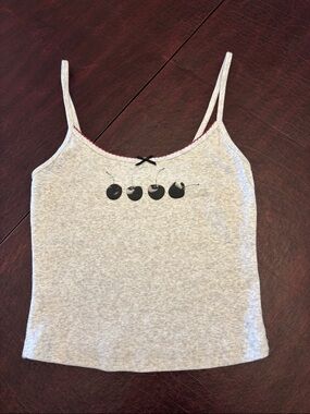 Garage Gray Tank Top with Black Cherry Graphic